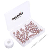 BEADIA Natural Pearl Beads Rice 5-6mm Purple Freshwater Cultured Loose Gemstone Beads for DIY Jewelry Making 13.8''/Strand HQ