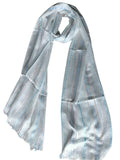 Dupatta Bazaar Blue Cotton Blended Woven Stole