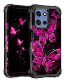Casetego Compatible with Moto G 5G 2025 Case,Glow in The Dark Three Layer Heavy Duty Sturdy Shockproof Full Protection Rugged Ha