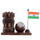 Craft Radhika Wooden Black Pen Stand Holder For Study/Office Desk table Decoration items, gifts for officers, teachers, ias, col