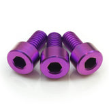 Stainless/Black Alloy Steel/Titanium - Floyd Rose Style Guitar Locking Nut Screws Set - MonsterBolts (Qty 4, Titanium - Fuchsia)
