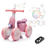 6V Electric Baby Balance Bike for 1 Year Old Boys Girls Ride on Toys 12-48 Months Toddler Balance Bike, 4 Wheels Kids First Bike