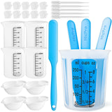 Silicone Resin Measuring Cups Tool Kit- Nicpro 250 & 100 ml Measure Cups, Silicone Popsicle Stir Sticks & Spatula, Pipettes, Glo