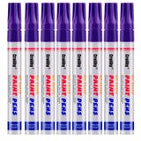 Purple Paint Markers, 8 Pack Oil-Based Waterproof Quick Dry Permanent Paint Pen Set for Rocks Painting, Wood, Fabric, Plastic, C