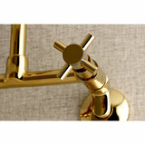 Kingston Brass Ks413Pb Concord Kitchen Faucet, 6-11/16 In Spout Reach, Polished Brass