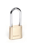 CCL Security Products Brass Sesamee K437 4 Dial Bottom Resettable Padlock with 21/4Inch Hardened Steel Shackle and 10000 Poten