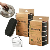 10 Pack Emery Cleaning Sponges with Storage Holder, HeavyDuty Scrub Eraser Pads for Rust, Grease, Pots, Pans, Sinks, Stovetops