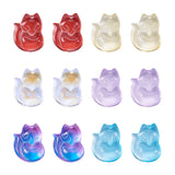 Craftdady 30pcs Transparent Glass Animal Loose Beads Spray Painted Crystal Fox Spacer Charm Beads 18x14mm for Jewelry Bracelets