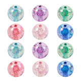 Cheriswelry 100pcs 20mm Crystal AB Acrylic Round Chunky Bubblegum Ball Beads with Glitter Powder Loose Gumball Spacer Beads for