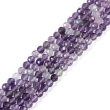 Purple Fluorite 3mm Faceted Gemstone Round Loose Beads Strand 15.5-16 DIY Jewelry Making