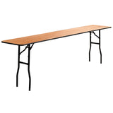 Flash Furniture Gael 8' Wood Folding Training and Event Table, Rectangular Folding Training Table with Smooth Clear Coated Finis