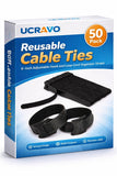 Ucravo 50 Pack Reusable Cable Ties 6Inch Adjustable Hook And Loop Cord Organizer Straps For Desk, Home, Office, Pc, Tv, Speak