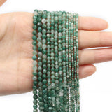 2mm 180pcs Natural Emerald Stone Beads, Songxi Small Faceted Round Loose Gemstone Beads for Jewelry Making, DIY Art and Craft, B