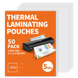 Binditek Laminating Sheets 5 Mil, Universal Fit for All Thermal Laminators, 50 Pack Thermal Laminating Pouches, Letter Size 8.5