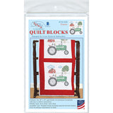 Jack Dempsey Needle Art Jack Dempsey Stamped White Quilt Blocks (6 Pack), 18 by 18, Tractor