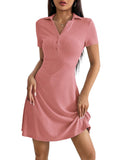 Toplot Casual Wear Dress For Women || Knee Length || Half Sleeve || Strip Dress (Kit-Dress-5237-Peach-L),Peach,,B0DZXG7QKW