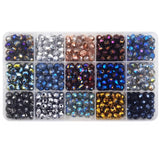 INSPIRELLE 540pcs 8mm Multicolor Electroplate Rondelle Glass Beads for Jewelry Making Faceted Briolette Shape Crytal Spacer Bead