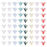 FASHEWELRY 80Pcs Glass Flower Beads Caps Handmade Transparent Lampwork Beads Cap Lily Floral Loose Spacer Beads Cap for Wind Chi