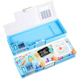Henoyso Multifunctional Pencil Box for Boys Blue Inspirational Pencil Case with Calculator and Sharpener Cool Pencilcase School