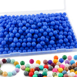Sunrony 240Pcs 12mm Silicone Beads for Keychain Making, Round Silicone Beads for Pens and Necklace Bracelet Crafts Making(Deep B