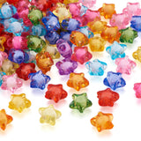 Craftdady 200pcs Transparent Random Mixed Colors Acrylic Star Spacer Beads 12x11mm Round Bead Inside Plastic Loose Charms with 2
