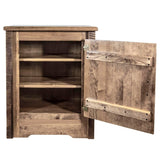 Montana Woodworks Homestead Collection Accent Cabinet With Laser Engraved Moose Design, Right Hinged, Stain & Clear, Stained & C