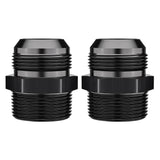 EVIL ENERGY 20AN Male Flare to 1-1/4 NPT Pipe Fitting Adapter Straight Aluminum Black 2PCS