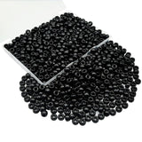 Amaney 500pcs Black Pony Beads with Storage Box 6x9mm Black Plastic Acrylic Beads for Hair Braids Jewelry Making