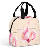 Garlic Bulb Vegetable Insulated Lunch Bag Reusable Leakproof Tote Bags Box for Work Travel Outdoor