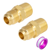 Breezliy 2 PCS Brass Tube Fitting, Half Union Gas Adapter 3/8 Flare x 3/8 NPT Male Pipe