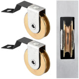 Threlaco 4 Pack 1 Inch Heavy Duty Steel Sliding Screen Door Rollers with 1-3/4 Inch V Style Off-Set Bend Tension Spring and Stee