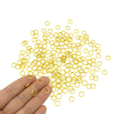 200pcs 8mm Mini Split Jump Ring with Double Loops Small Round Metal Golden Key Rings Connectors for Making Handwork Charms Penda