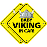 Stickios Baby on Board Stickers - Removable Non-Magnetic Paint-Safe Signs for Cars & Windows - Made in USA - Baby Boy Viking (2