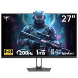 KTC 27 Inch Gaming Monitor - 2K QHD 2560 x 1440 Monitor, Up to 210Hz & 1ms, Bulit-in Speakers, Adaptive Sync, HDR400, 131% sRGB,