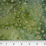 QUILTER'S Batik 45-inch by The Yard 100% Cotton Dots (Shades of Green and Tan) 67