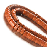 Tashidelek 1 Strand Natural Stone 3*6MM Gemstone Tube Rondell Spacer Loose Stone Beads (105-110PCS) Golden Sand