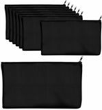 Cruleen 10 PCs 8.3x4.7 Black canvas Zipper Pouch, Makeup Bags Bulk Pencil Pouch with Sturdy Zipper-Multi-Purpose DIY Crafts Toil