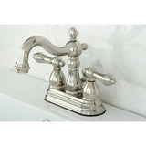 Kingston Brass Kb1606Al Heritage 4-Inch Centerset Lavatory Faucet With Metal Lever Handle, Polished Nickel