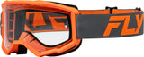 Fly Racing 2024 Youth Focus Goggle Charcoal/Orange With Clear Lens; 37-51154Y