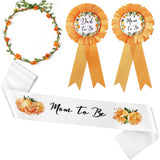 Xinnun 4 Pieces Little Cutie Citrus Mom to Be Sash Baby Shower Decoration Themed Sash for Mommy and Dad Corsage Pin with Sage Gr
