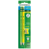 Ticonderoga My First Tri-Write Wood-Cased Pencils with Sharpener, Pre-Sharpened, 2 HB, With Erasers, Neon Colors, 2 Count, 6 Pac