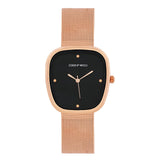 Joker & Witch Verity 34Mm Black Dial 12Mm Rose Gold Steel Mesh Watch For Women