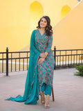 Anni Designer Women'S Rayon Blend Straight Printed Kurta With Pant & Dupatta (Shaniya Green-Vks04_L_Green_Large),Green,L,,,
