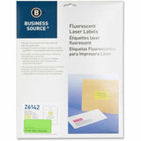 Business Source 26142 Laser Labels Fluorescent 2Inch x4Inch 250/PK Neon Green