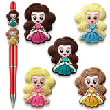 Cartoon Focal Beads for Pens, Cute Silicone Focal Beads for Making DIY Bead Pens Keychain Jewelry (White)