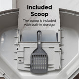 IRIS USA Corner Cat Litter Box Enclosure with Scoop, Small Cat Litter Box with Lid, Corner Litter Box Enclosure for Kittens to M