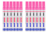 Pink Paint Markers, 12 Pack Oil-Based Waterproof Quick Dry Permanent Paint Pen Set for Rocks Painting, Wood, Fabric, Plastic, Ca