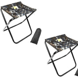 CHENEDY Camping Stool,2-Pack Portable Folding Stool with Carry Bag, 12in Portable Folding Chair Collapsible Camp Stool Outdoor F