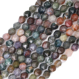 BEADIA Faceted Natural Indian Agate Stone Round Beads 10mm 36cm/Strand for Jewelry Making