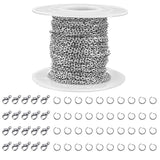 33 Feet Stainless Steel Jewelry Chains for Jewelry Making - Silver Chain Roll with 40 Pieces Open Jump Rings & 20 Pieces Lobster